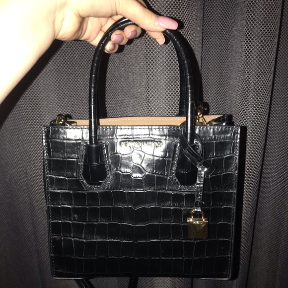 MICHAEL Michael Kors Bags | Michael Kors Mini Mercer Croc Embossed Crossbody | Poshmark